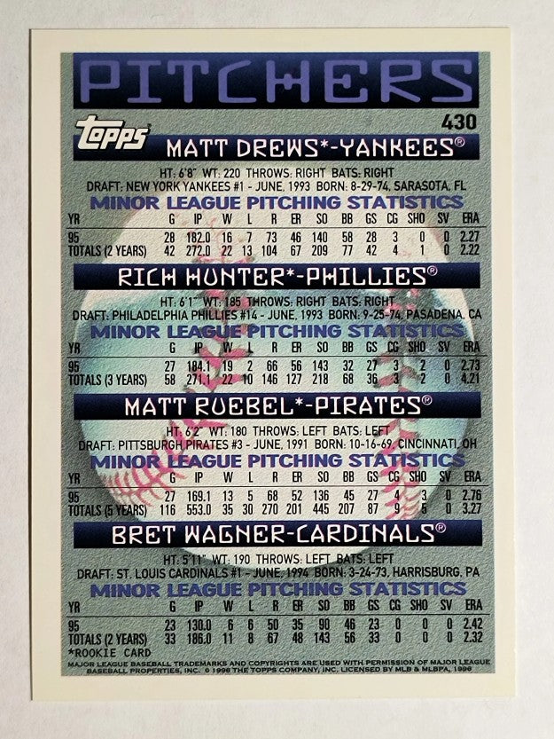 1996 Topps #430 Rich Hunter RC