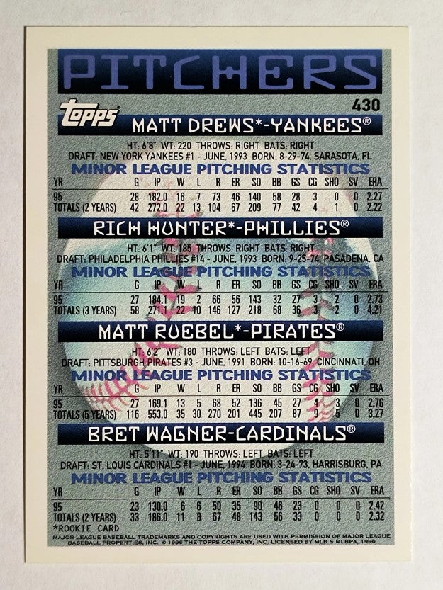 1996 Topps #430 Rich Hunter RC