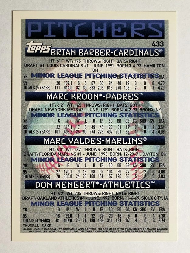 1996 Topps #433 Marc Kroon