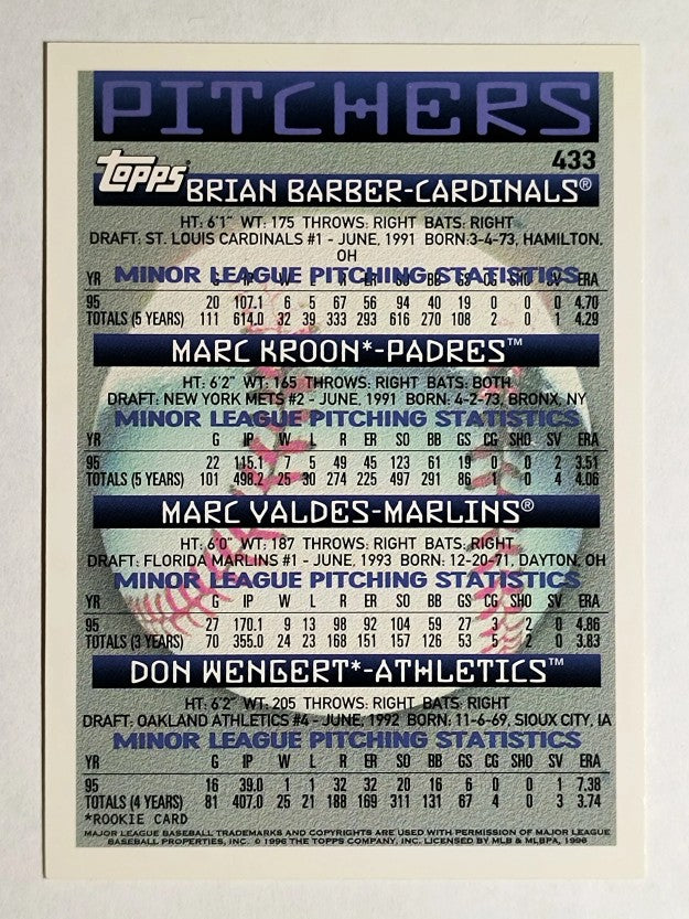 1996 Topps #433 Marc Kroon