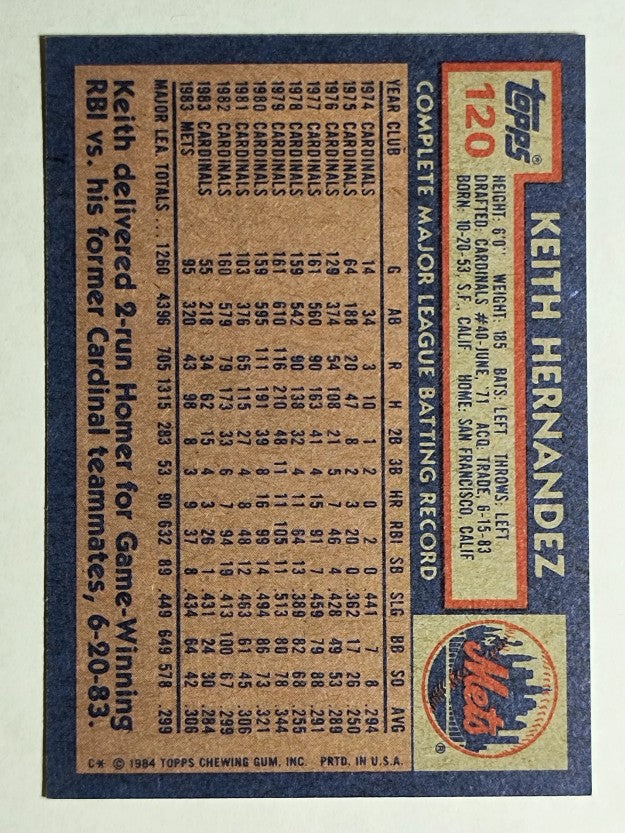 1984 Topps #120 Keith Hernandez
