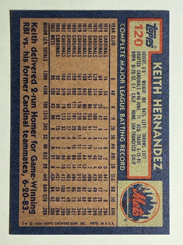 1984 Topps #120 Keith Hernandez