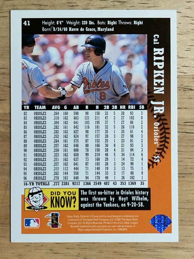 1997 Collector's Choice #41 Cal Ripken