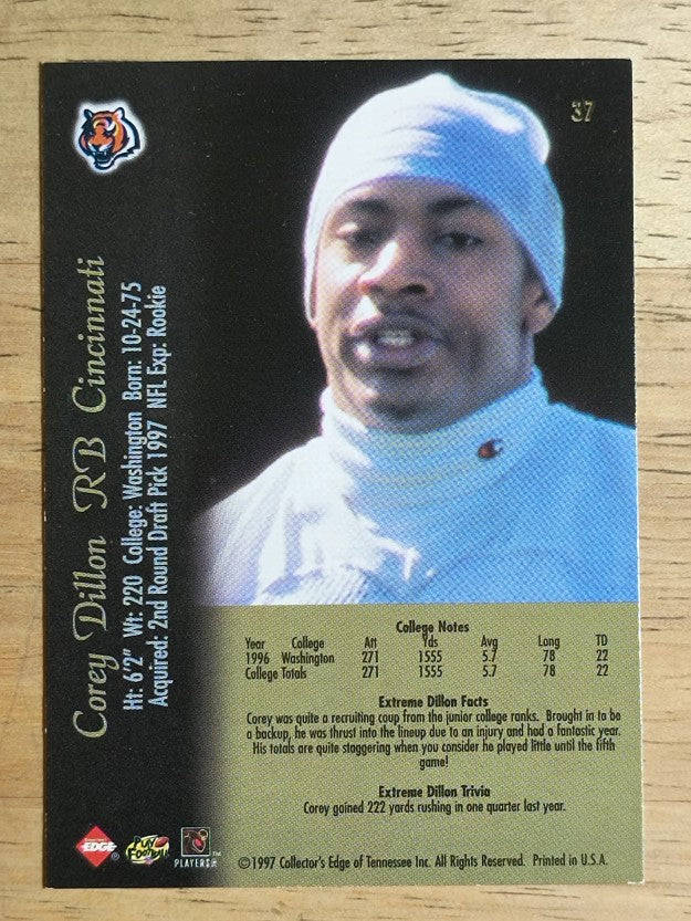 1997 Collector's Edge Extreme #37 Corey Dillon RC