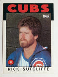 1986 Topps #330 Rick Sutcliffe