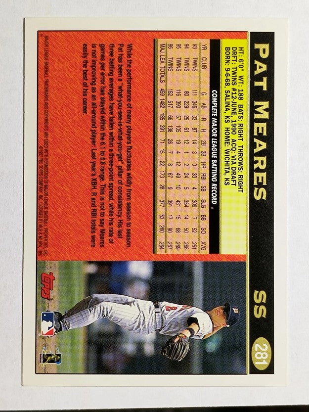 1997 Topps #281 Pat Meares
