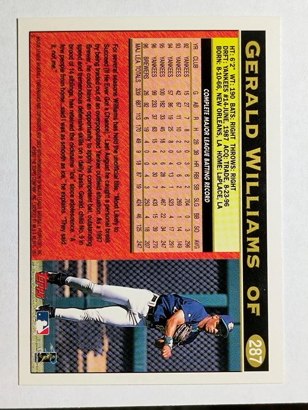 1997 Topps #287 Gerald Williams