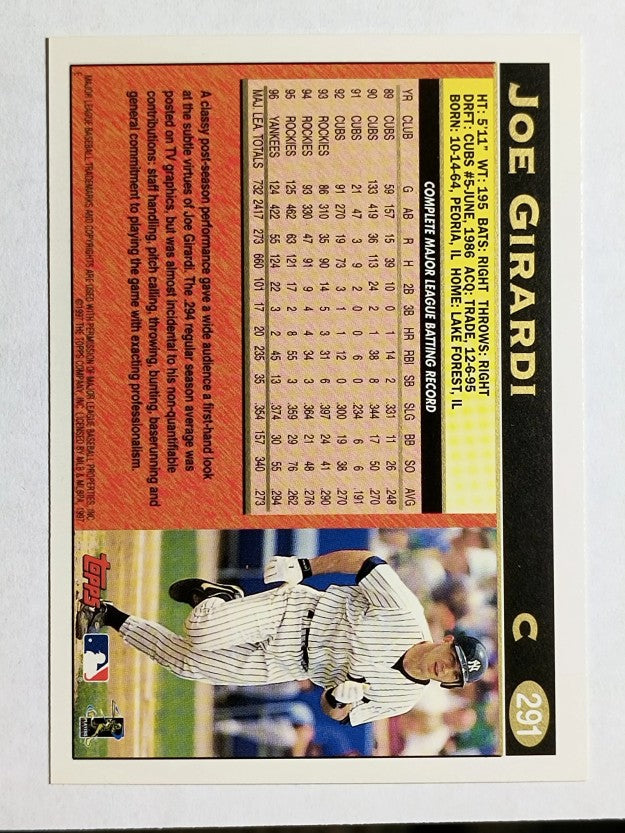 1997 Topps #291 Joe Girardi