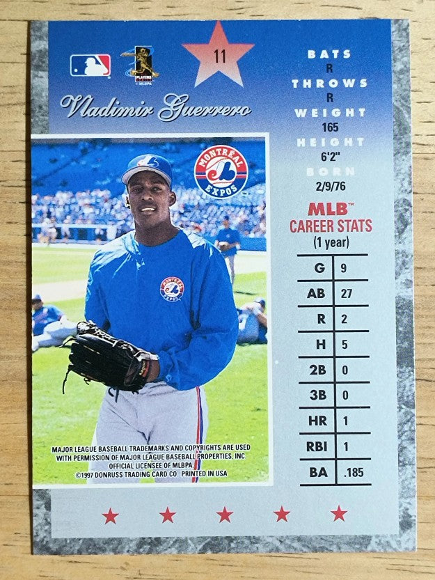 1997 Donruss Elite #11 Vladimir Guerrero