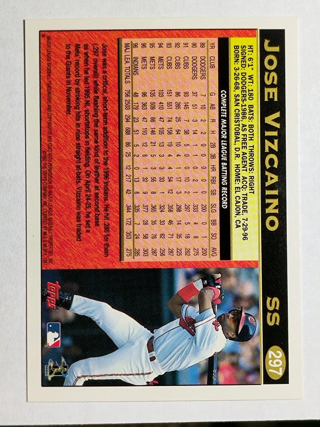 1997 Topps #297 Jose Vizcaino