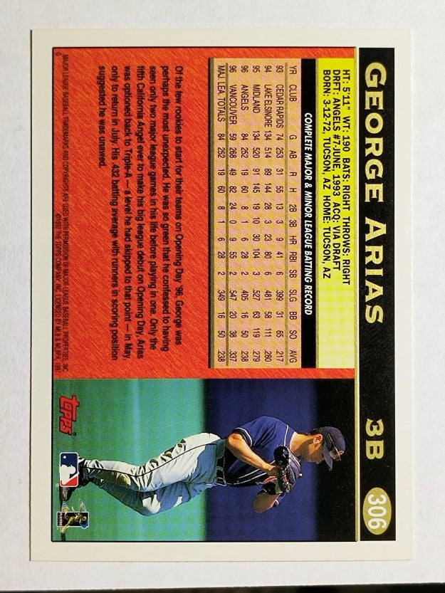 1997 Topps #306 George Arias