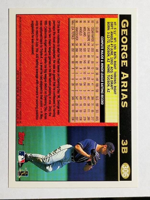 1997 Topps #306 George Arias
