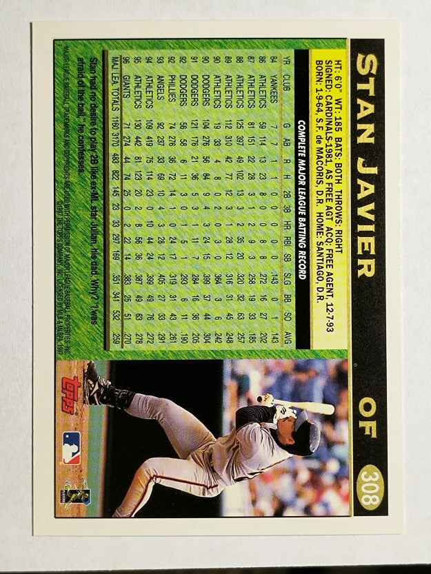 1997 Topps #308 Stan Javier