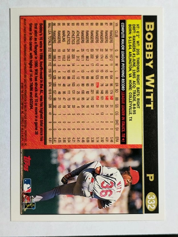 1997 Topps #332 Bobby Witt