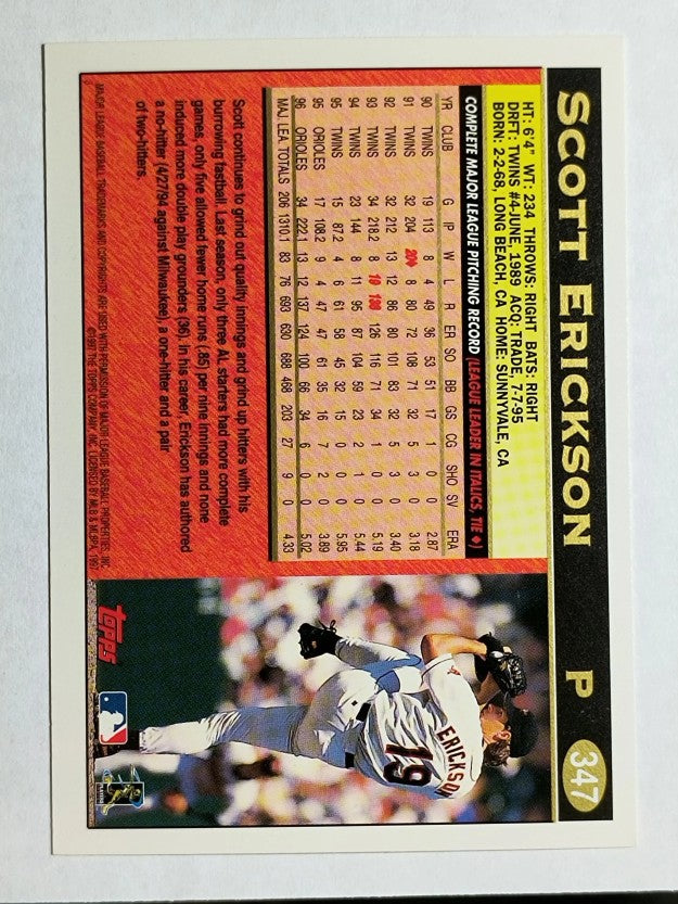 1997 Topps #347 Scott Erickson