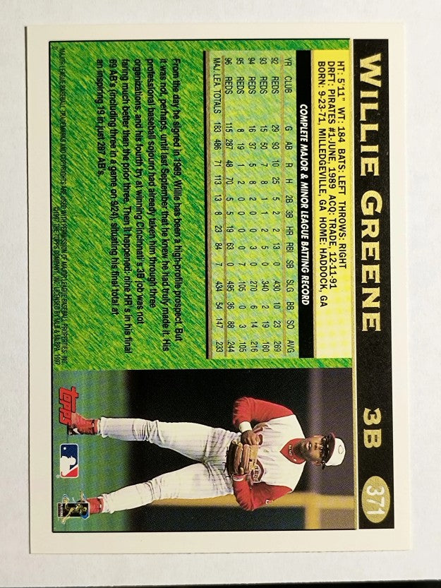 1997 Topps #371 Willie Greene