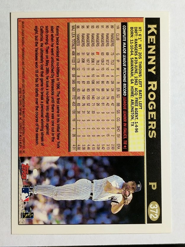 1997 Topps #372 Kenny Rogers
