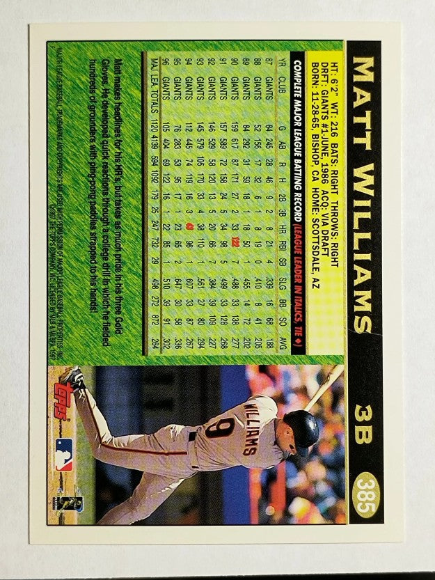 1997 Topps #385 Matt Williams