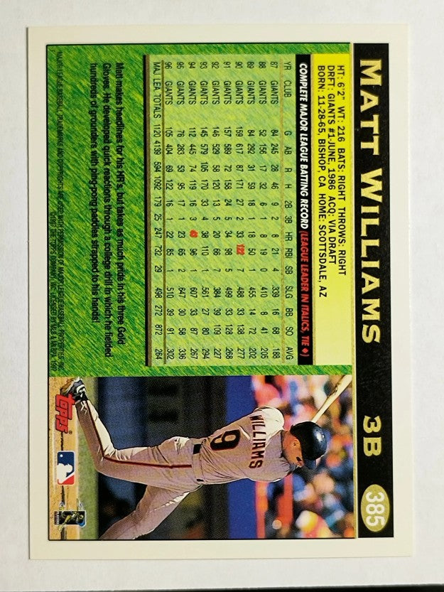 1997 Topps #385 Matt Williams