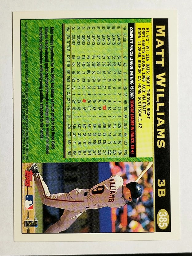 1997 Topps #385 Matt Williams