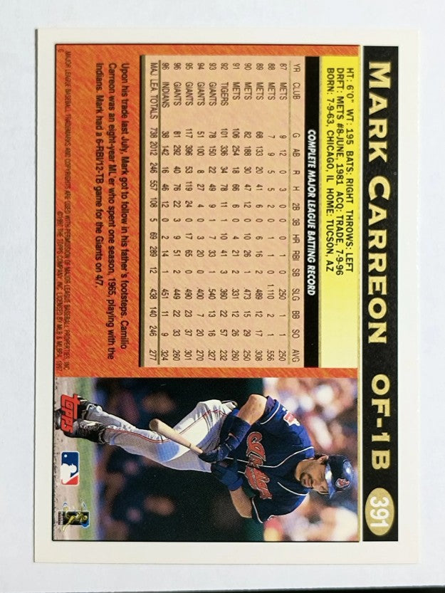 1997 Topps #391 Mark Carreon