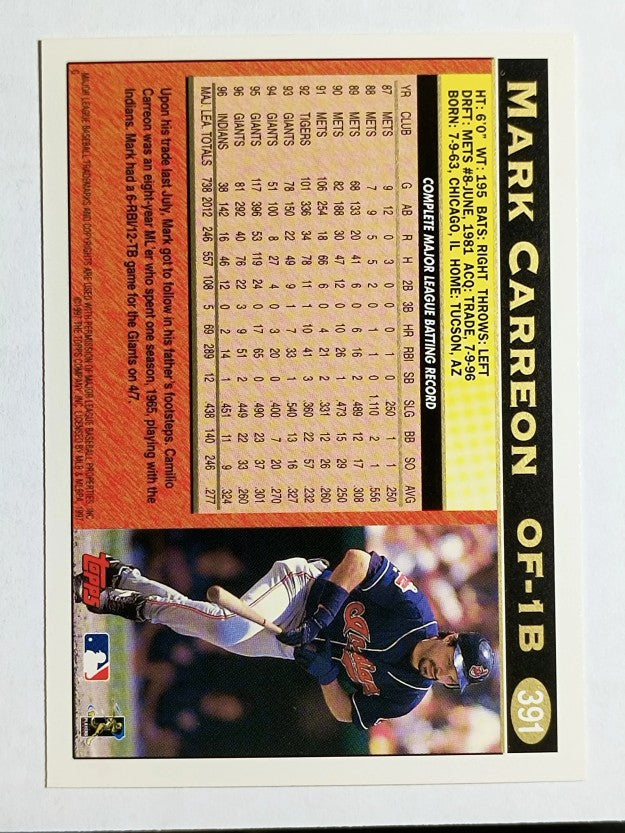 1997 Topps #391 Mark Carreon