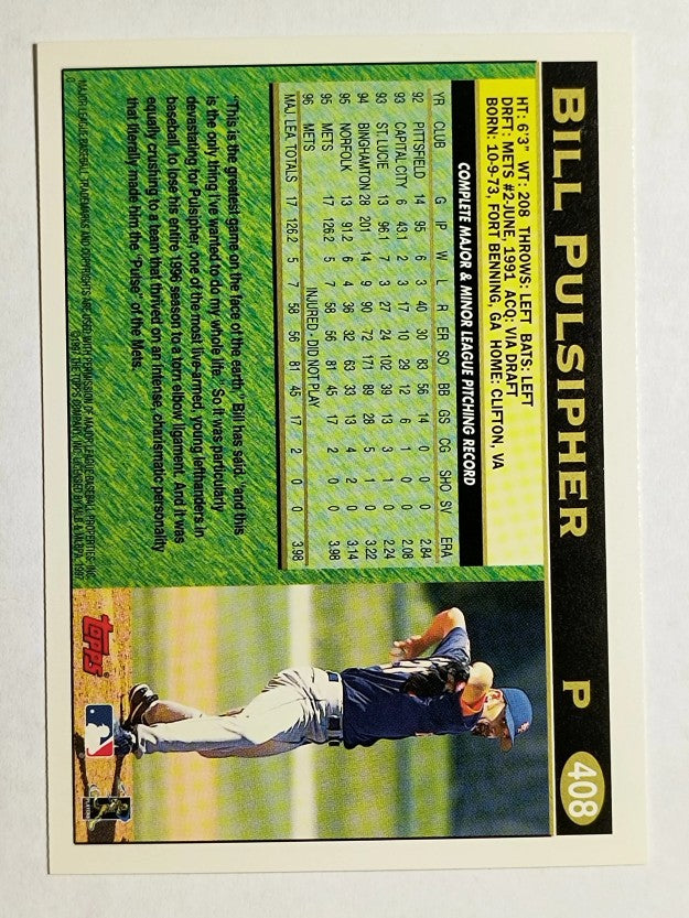 1997 Topps #408 Bill Pulsipher