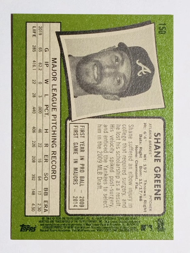 2020 Topps Heritage #150 Shane Greene