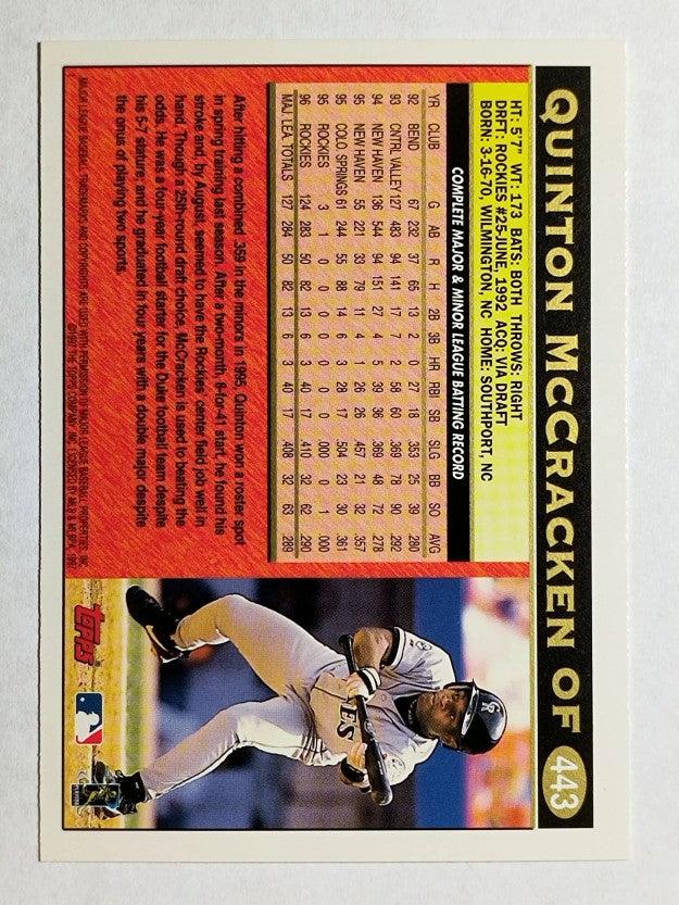 1997 Topps #443 Quinton McCracken