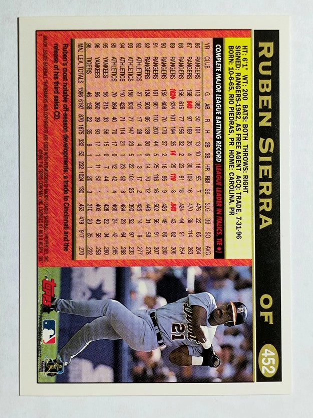 1997 Topps #452 Ruben Sierra