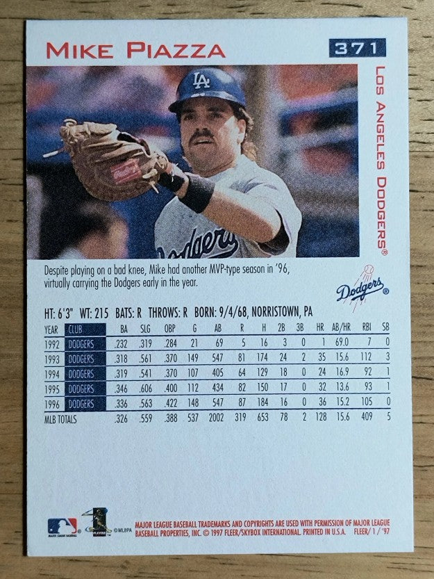 1997 Fleer #371 Mike Piazza