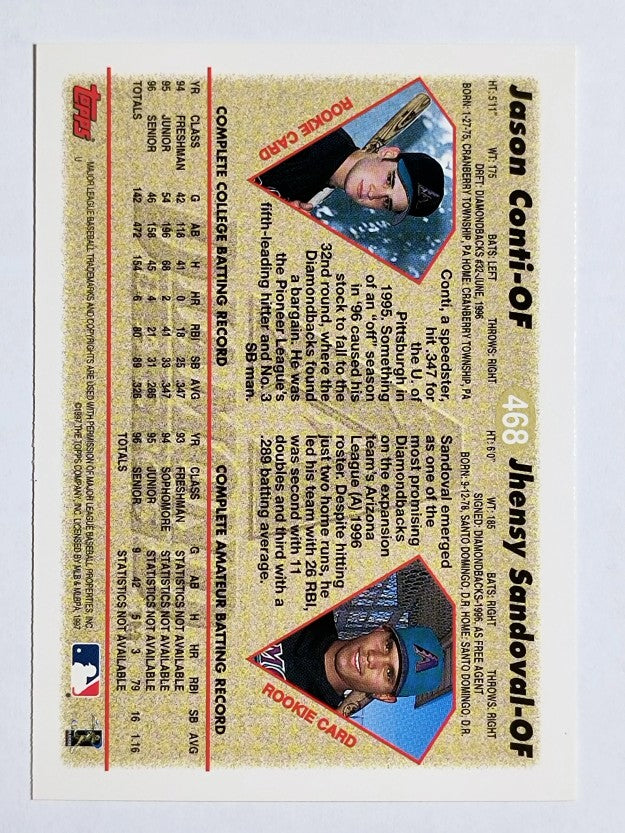 1997 Topps #468 Jhensy Sandoval/Jason Conti RC