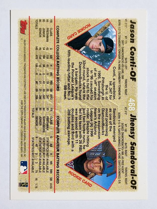1997 Topps #468 Jhensy Sandoval/Jason Conti RC