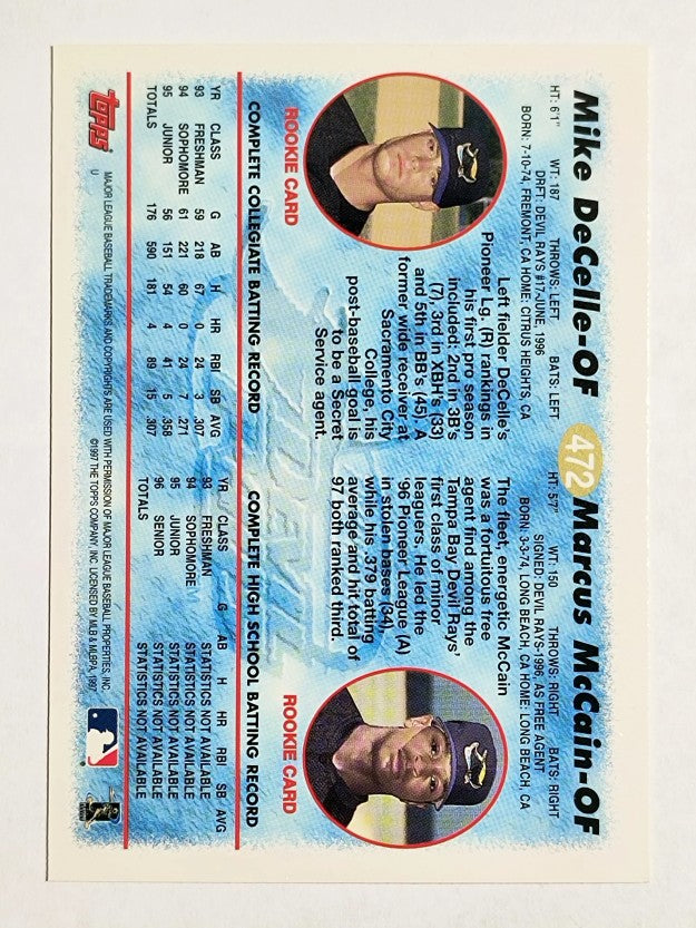 1997 Topps #472 Mike DeCelle/Marcus McCain RC