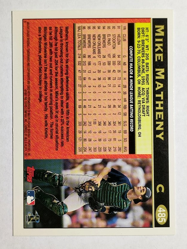 1997 Topps #485 Mike Matheny