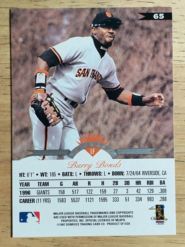 1997 Leaf #65 Barry Bonds