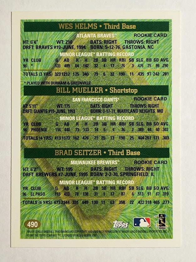 1997 Topps #490 Bill Mueller RC