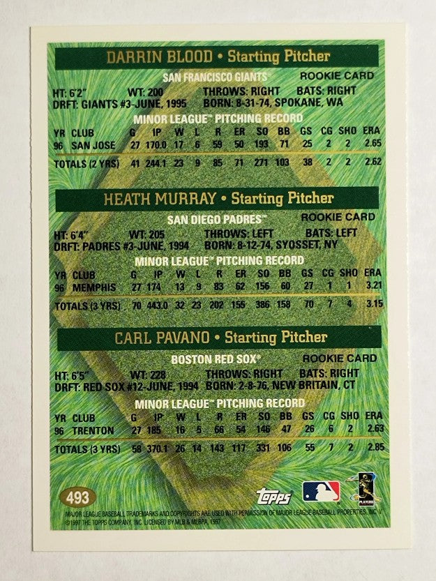 1997 Topps #493 Carl Pavano