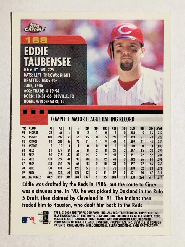 2000 Topps Chrome #168 Eddie Taubensee