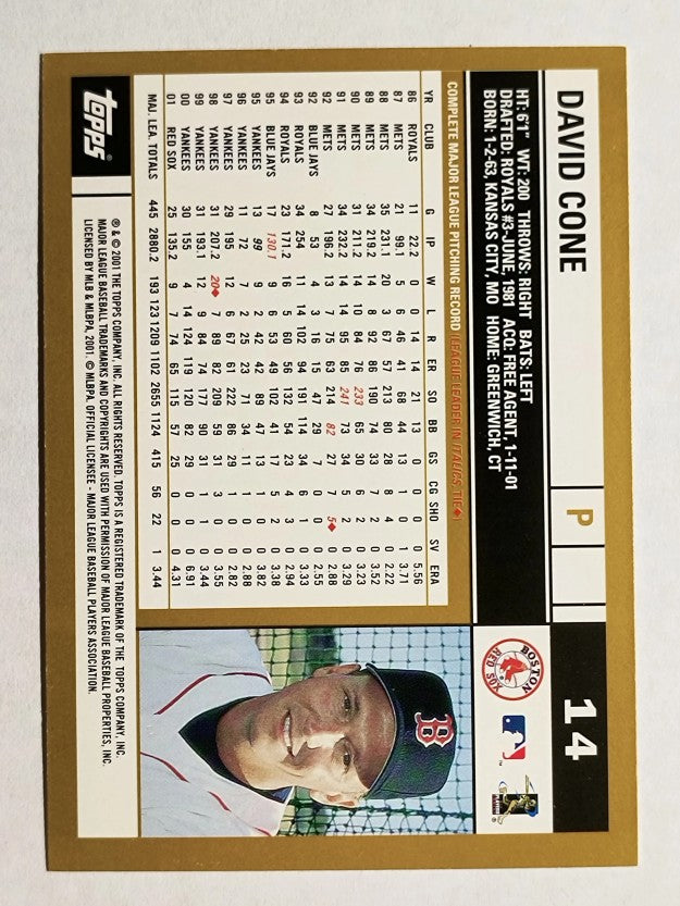 2002 Topps #14 David Cone