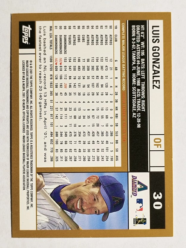 2002 Topps #30 Luis Gonzalez