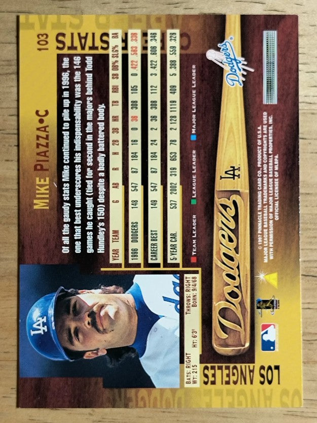 1997 Pinnacle #103 Mike Piazza