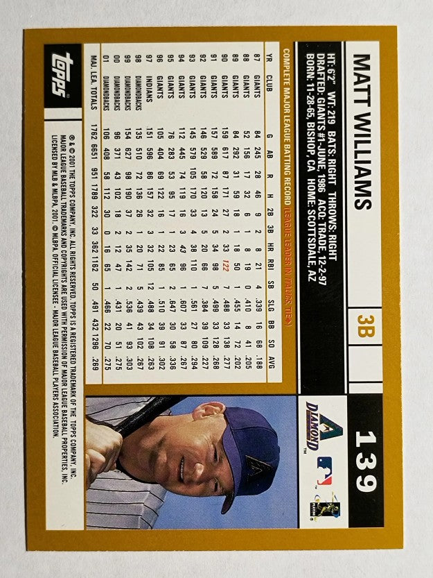 2002 Topps #139 Matt Williams