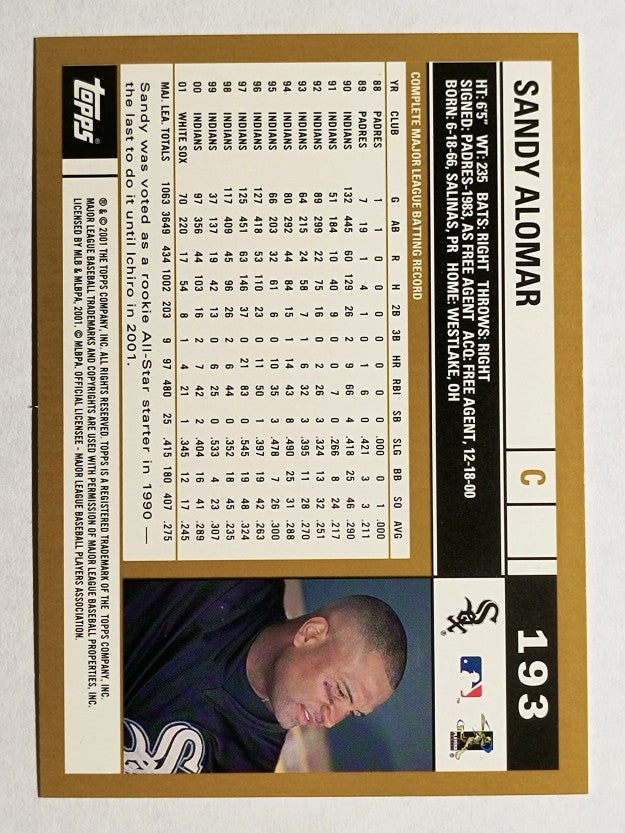 2002 Topps #193 Sandy Alomar Jr.