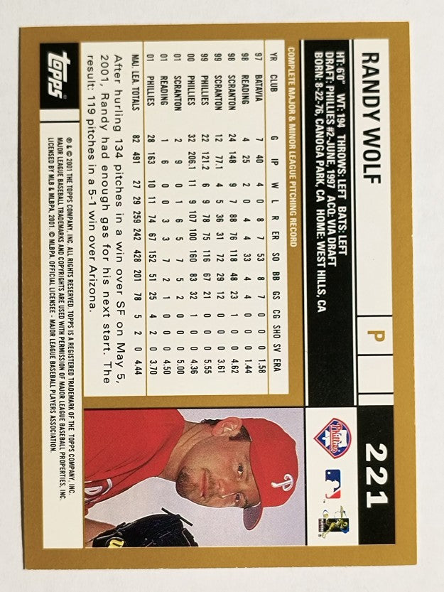 2002 Topps #221 Randy Wolf