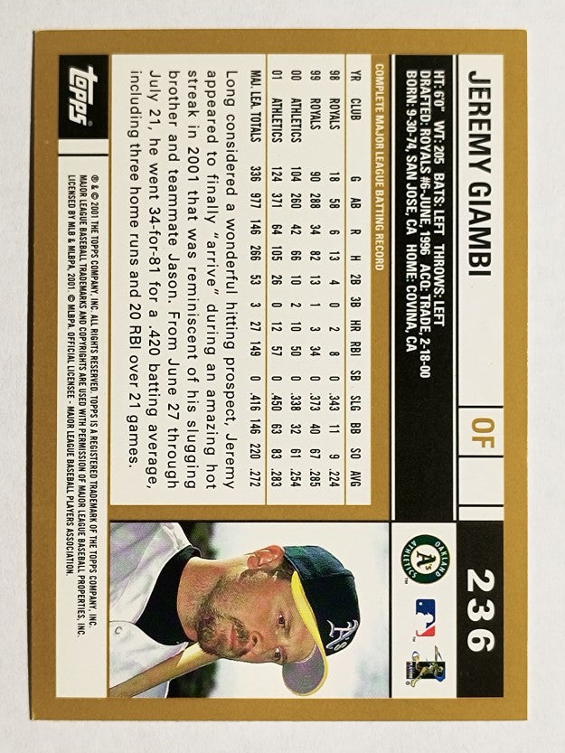 2002 Topps #236 Jeremy Giambi