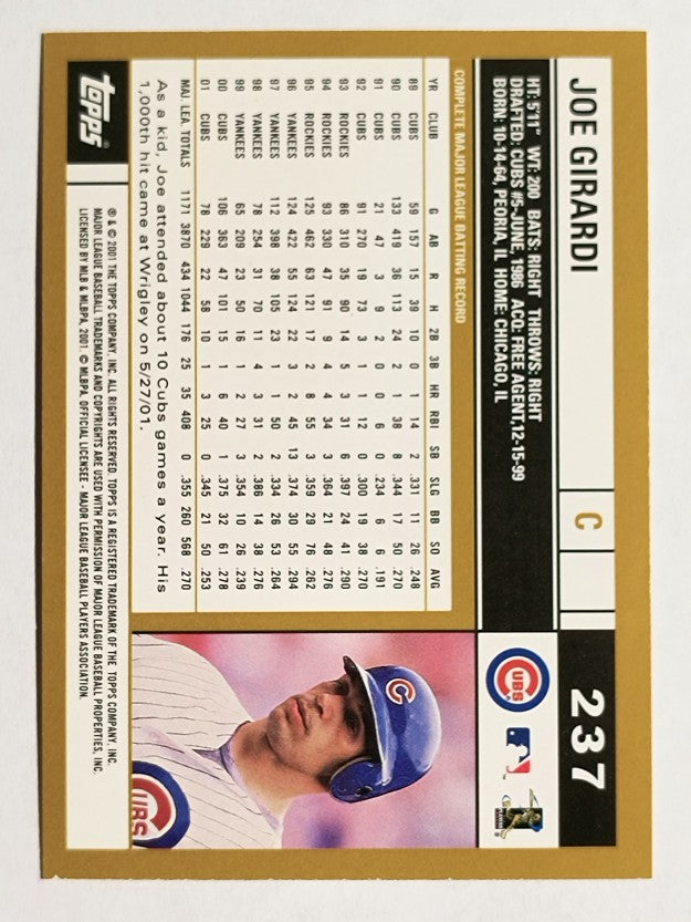 2002 Topps #237 Joe Girardi