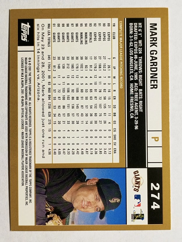 2002 Topps #274 Mark Gardner