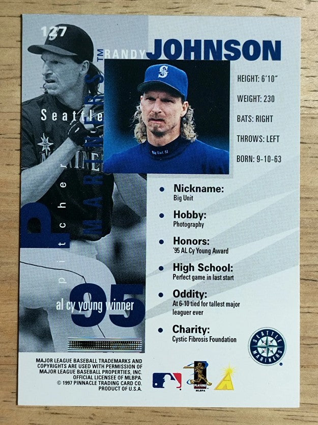 1997 Pinnacle Inside #127 Randy Johnson