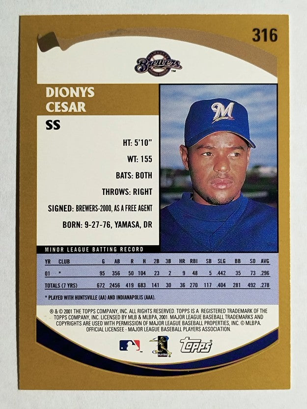 2002 Topps #316 Dionys Cesar PROS RC